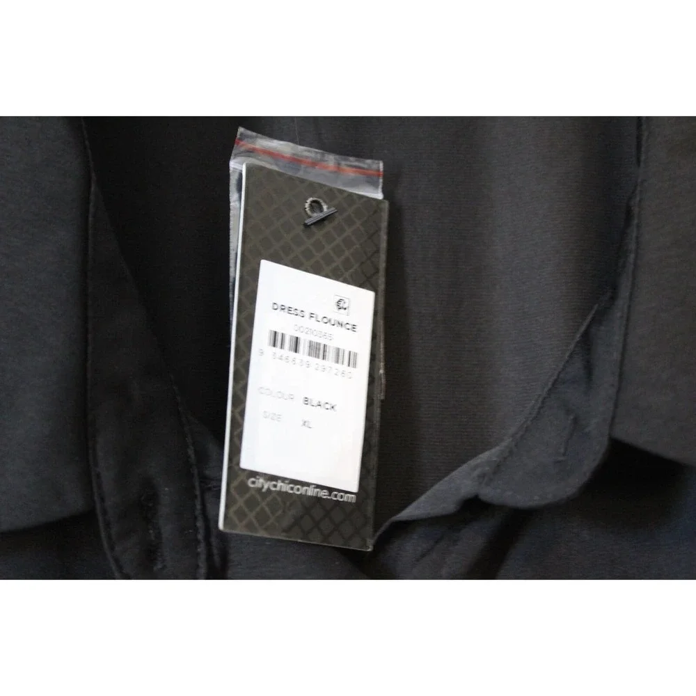 NWT *READ NOTE* City Chic Flounce Shirt Dress Black Plus Size 22 XL H14235 - Picture 5 of 12